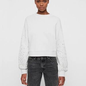 All Saints Classic White Sweatshirt